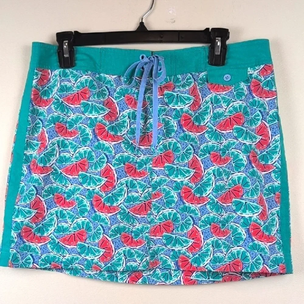 Vineyard Vines Lemon & Limes Print Board Skirt Jake Blue Preppy Resortwear NWT